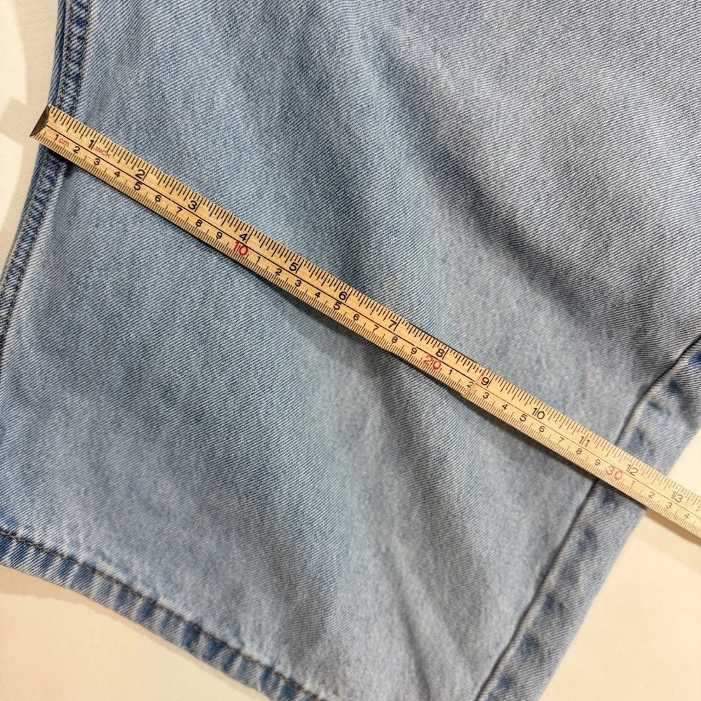 Levi's 469 Denim Shorts Mens 36 Light Wash Blue Good Loose Fit Jorts 12 Inseam